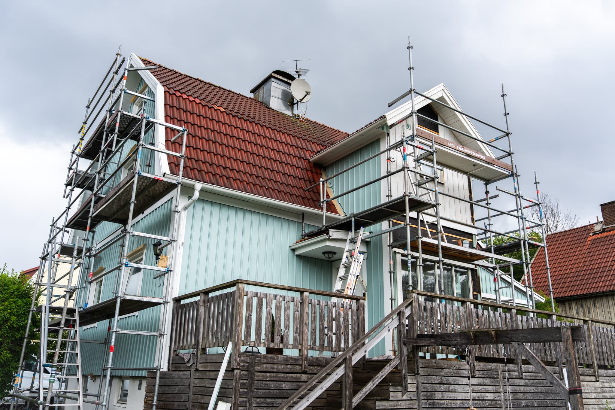 Villaprojekt under arbete